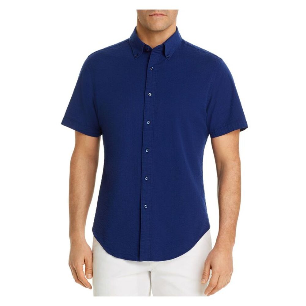 The Mens store Mens Navy Short Sleeve Button Down Casual Shirt S